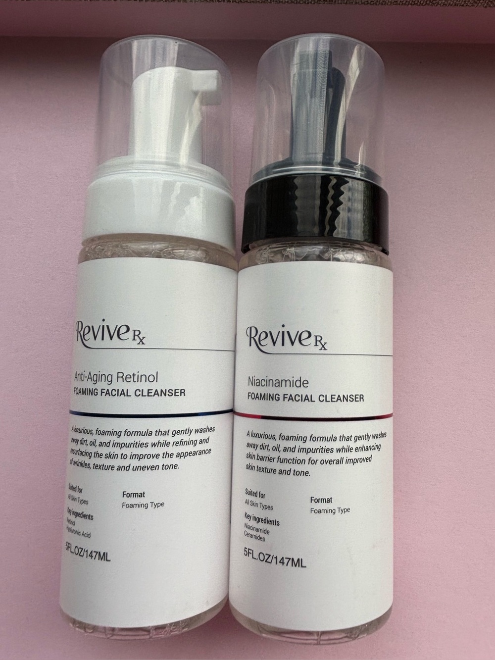 New Set Niacinamide & Anti-Aging Retinol Foaming Facial Cleansers